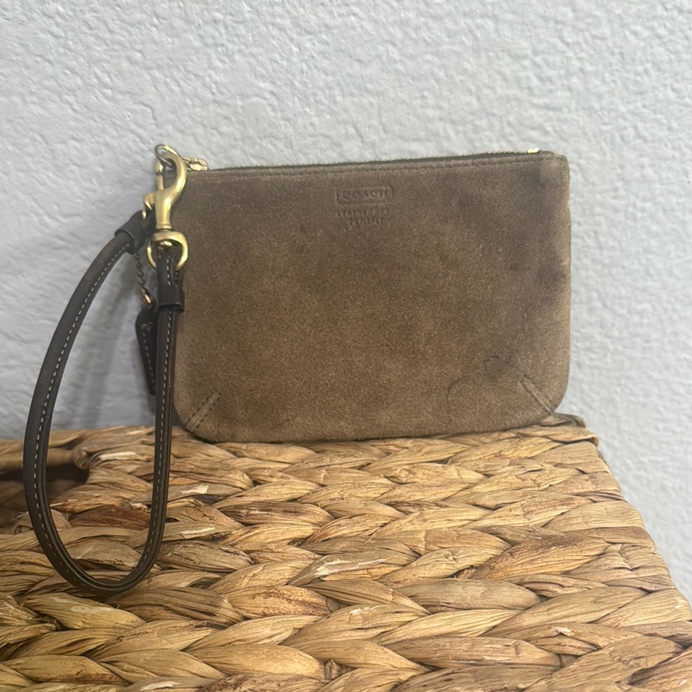 Coach Tan Clutch Wristlet Minimalist Design